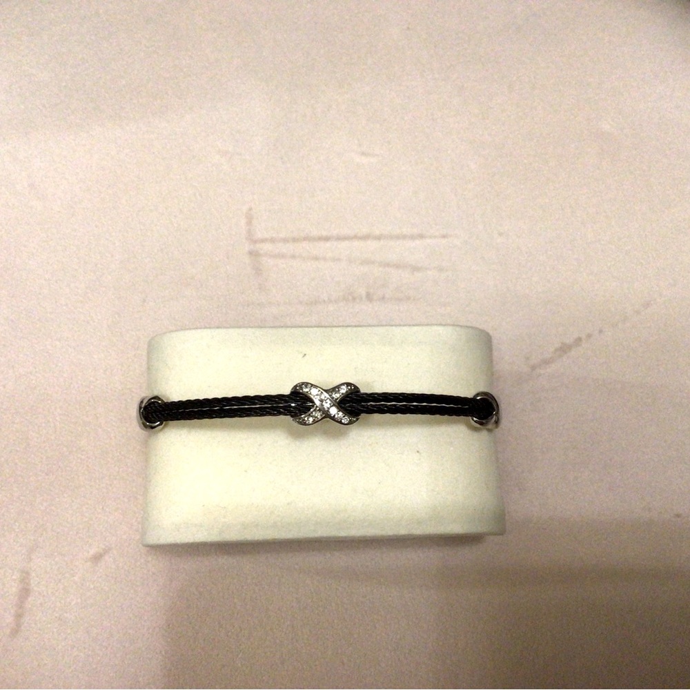 Black Bangle Cable Ladies Bracelet